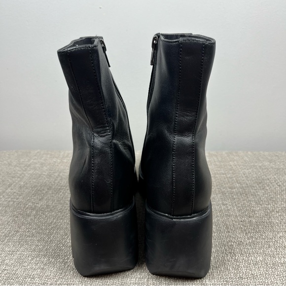 Naked Feet Xenus Platform Leather Boot Black Grunge Goth Size 8.5 Festival Chunk - Picture 10 of 14
